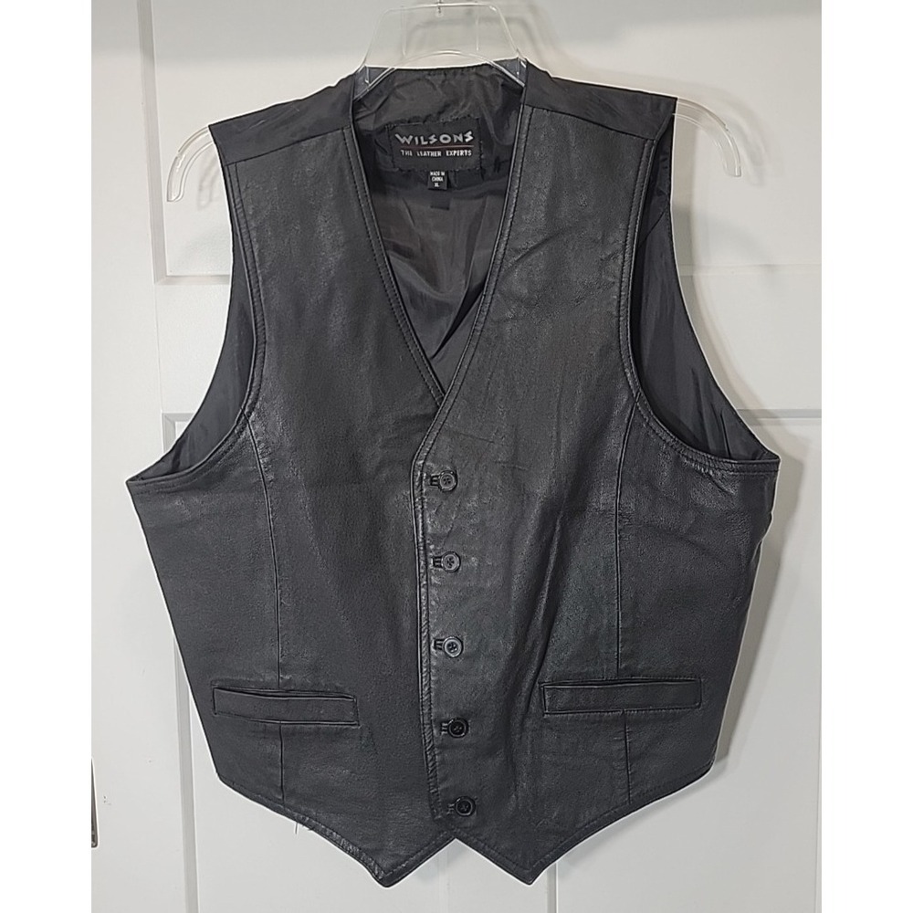 Wilsons Men's Black Leather Vest XL